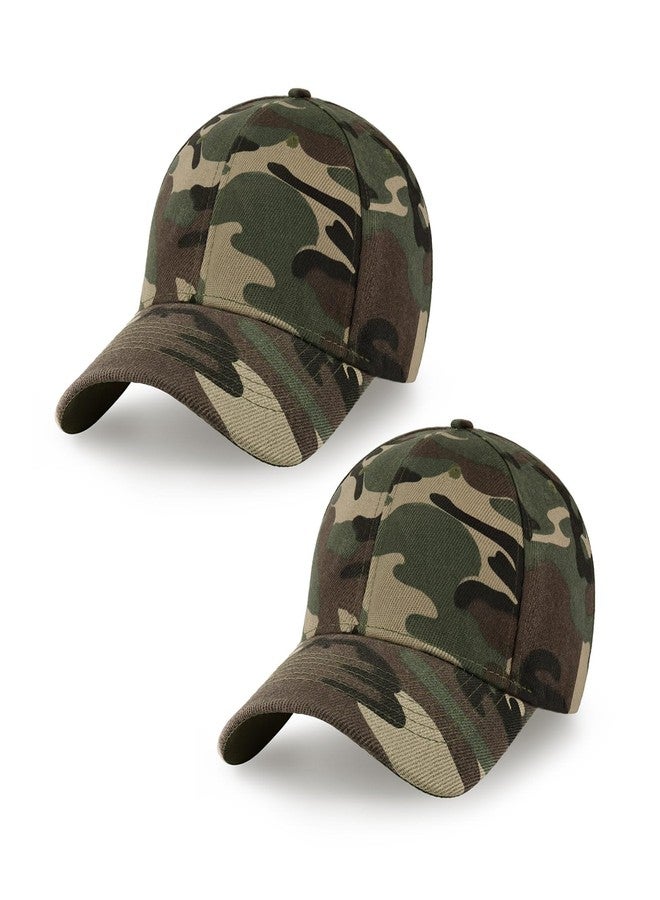 CHOK.LIDS 2-Pack Classic Structured Baseball Cap Adjustable Snapback Multipack Ball Caps for Custom Embroidery Running Workouts Outdoor (Wood Camo, 2) - Image 1